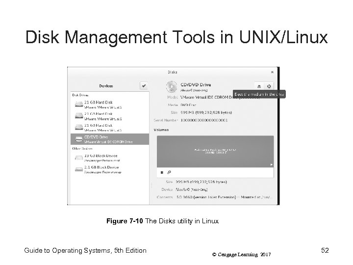 Disk Management Tools in UNIX/Linux Figure 7 -10 The Disks utility in Linux Guide
