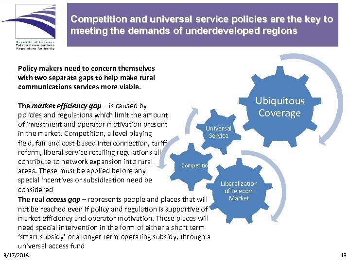 Competition and universal service policies are the key to meeting the demands of underdeveloped