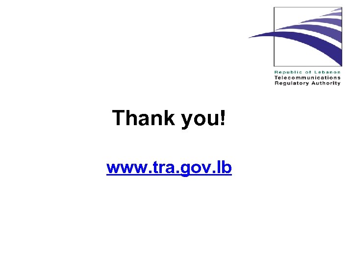 Thank you! www. tra. gov. lb 