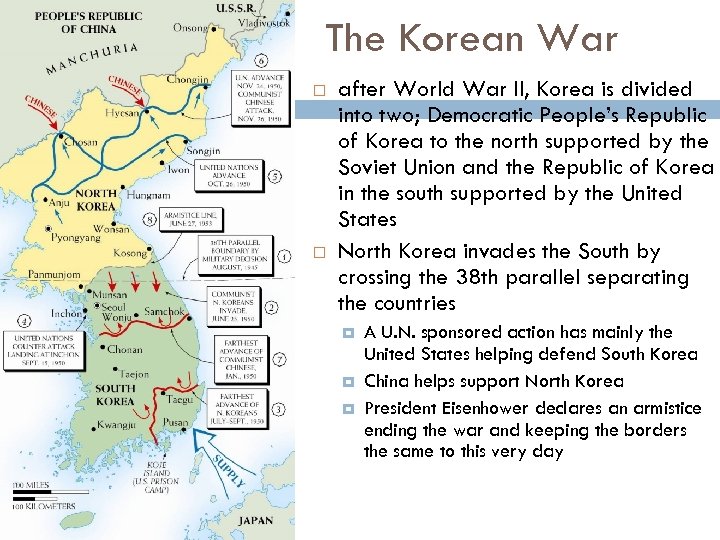 The Korean War after World War II, Korea is divided into two; Democratic People’s