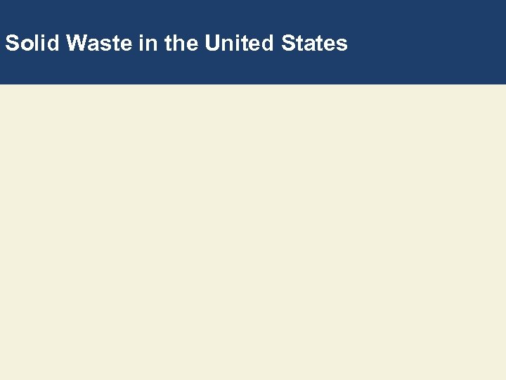 Solid Waste in the United States 