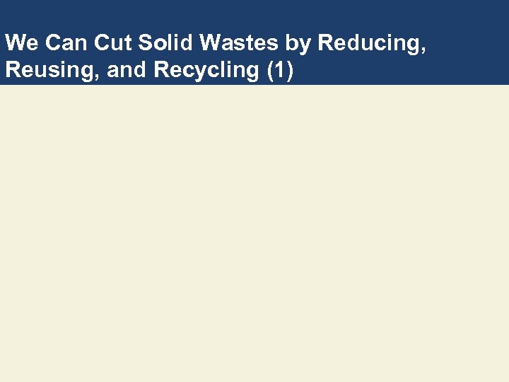 We Can Cut Solid Wastes by Reducing, Reusing, and Recycling (1) 