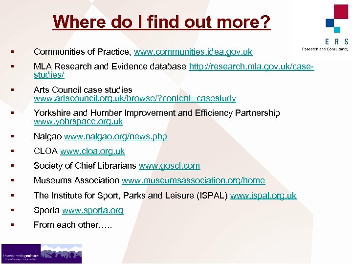 Where do I find out more? § Communities of Practice, www. communities. idea. gov.