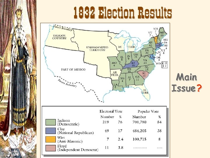 1832 Election Results Main Issue ? 