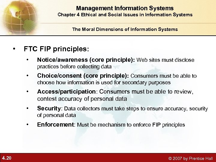 Management Information Systems Chapter 4 Ethical and Social Issues in Information Systems The Moral