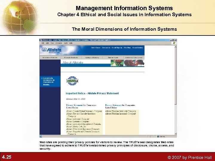 Management Information Systems Chapter 4 Ethical and Social Issues in Information Systems The Moral