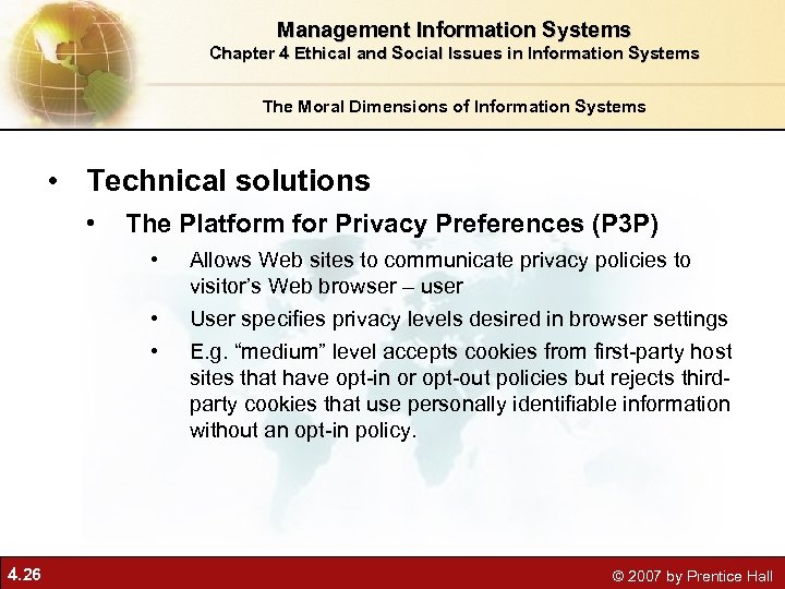 Management Information Systems Chapter 4 Ethical and Social Issues in Information Systems The Moral