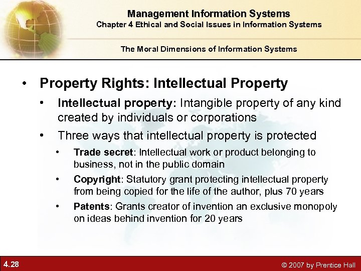 Management Information Systems Chapter 4 Ethical and Social Issues in Information Systems The Moral