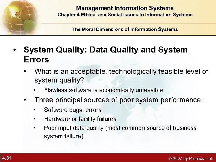 Management Information Systems Chapter 4 Ethical and Social Issues in Information Systems The Moral