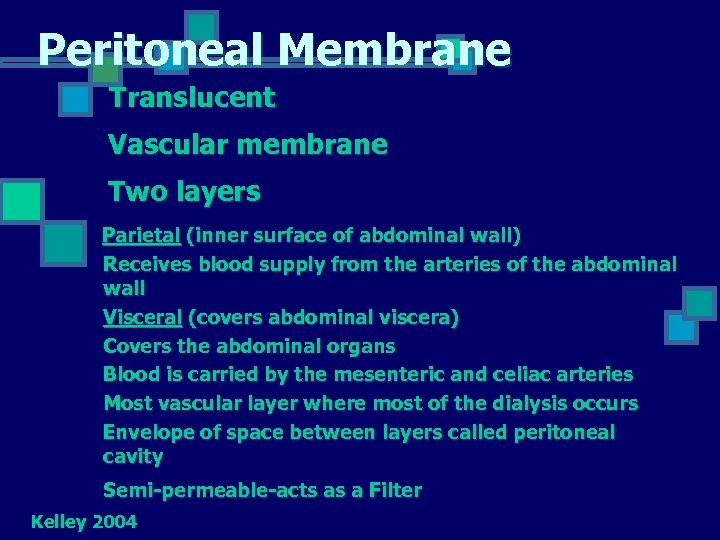 Peritoneal Membrane Translucent Vascular membrane Two layers Parietal (inner surface of abdominal wall) Receives