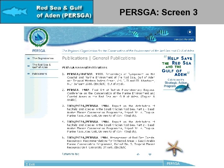 PERSGA: Screen 3 