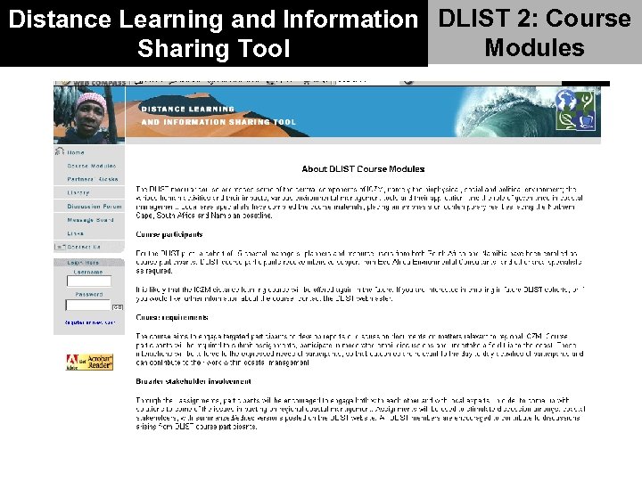 Distance Learning and Information DLIST 2: Course Modules Sharing Tool 