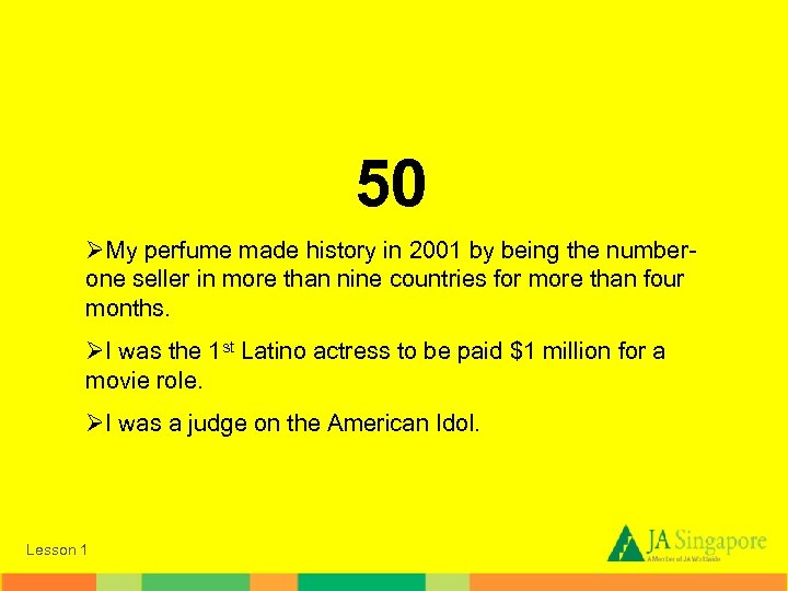 50 ØMy perfume made history in 2001 by being the numberone seller in more