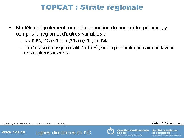 TOPCAT : Strate régionale • Modèle intégralement modulé en fonction du paramètre primaire, y