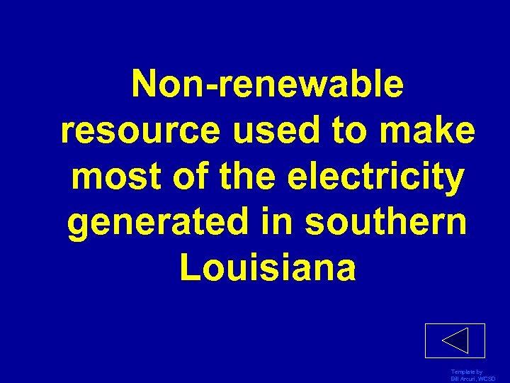 Non-renewable resource used to make most of the electricity generated in southern Louisiana Template