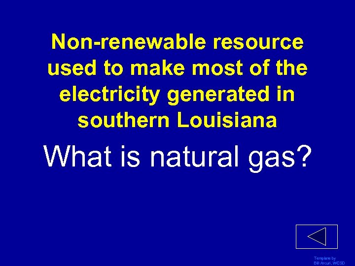 Non-renewable resource used to make most of the electricity generated in southern Louisiana What