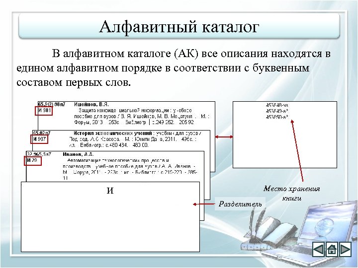 Алфавитный каталог ударение