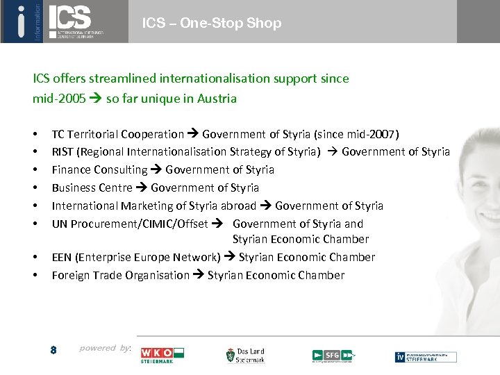 ICS – One-Stop Shop ICS offers streamlined internationalisation support since mid-2005 so far unique