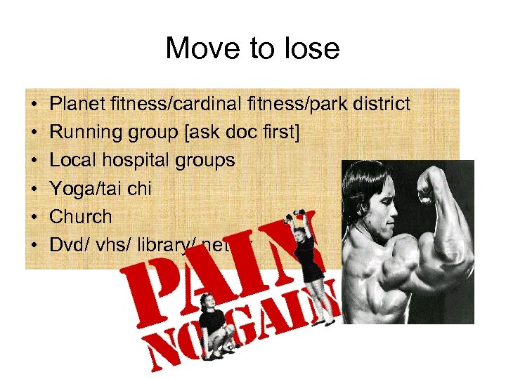 Move to lose • • • Planet fitness/cardinal fitness/park district Running group [ask doc