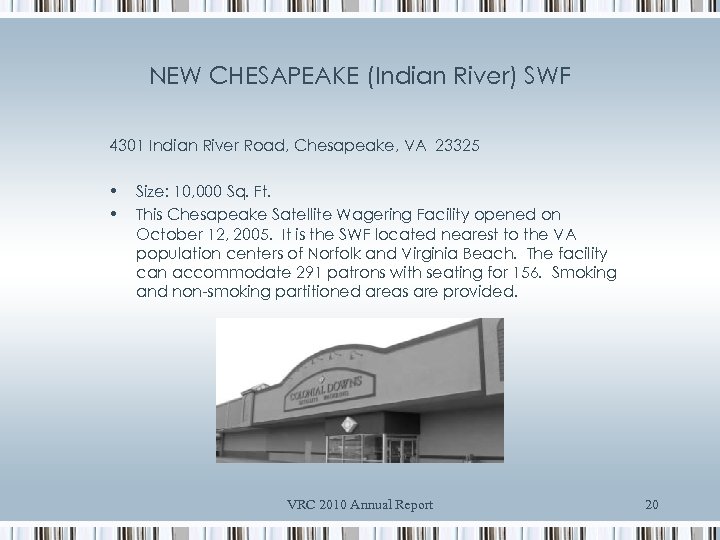 NEW CHESAPEAKE (Indian River) SWF 4301 Indian River Road, Chesapeake, VA 23325 • •
