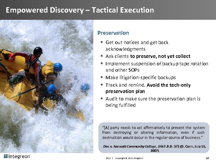 Empowered Discovery – Tactical Execution Preservation § Get out notices and get back §