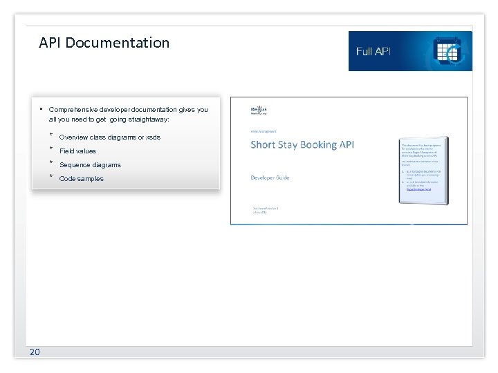 API Documentation • Comprehensive developer documentation gives you all you need to get going