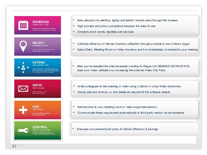 • • • Optimise efficiency of internal inventory utilization through a simple to