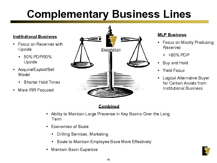 Complementary Business Lines Institutional Business MLP Business • Focus on Reserves with Upside •