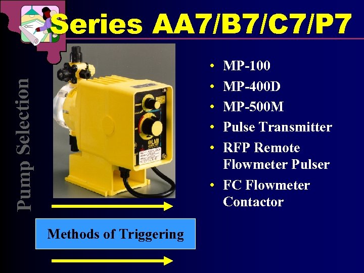 Series AA 7/B 7/C 7/P 7 • • • Pu mp Selection MP-100 MP-400