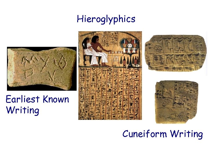 Hieroglyphics Earliest Known Writing Cuneiform Writing 