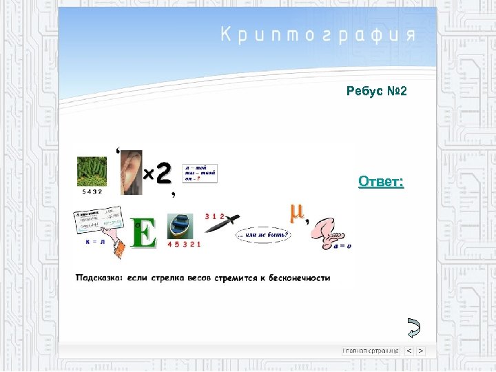 Ребус № 2 Ответ: 