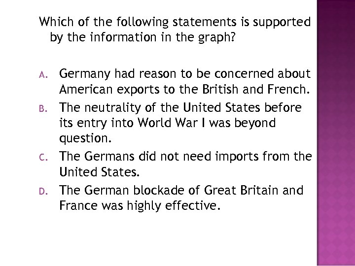 Which of the following statements is supported by the information in the graph? A.