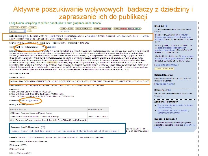 Aktywne poszukiwanie wpływowych badaczy z dziedziny i zapraszanie ich do publikacji 