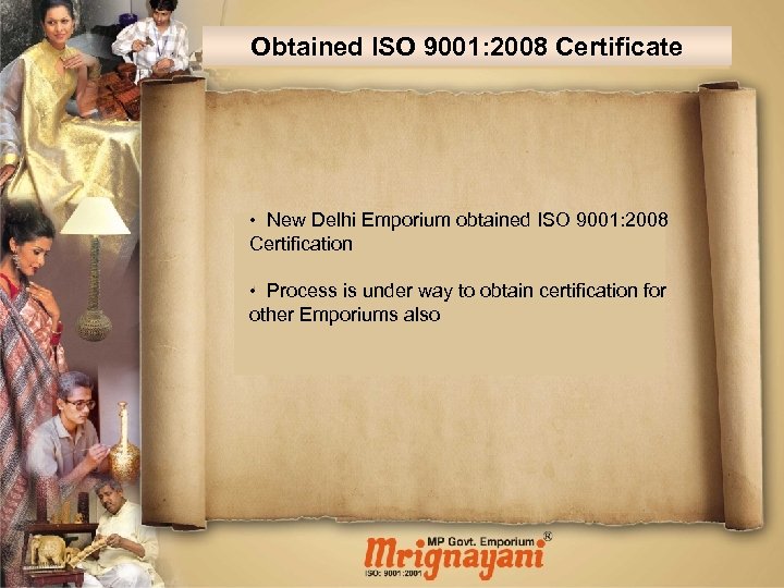 Obtained ISO 9001: 2008 Certificate • New Delhi Emporium obtained ISO 9001: 2008 Certification