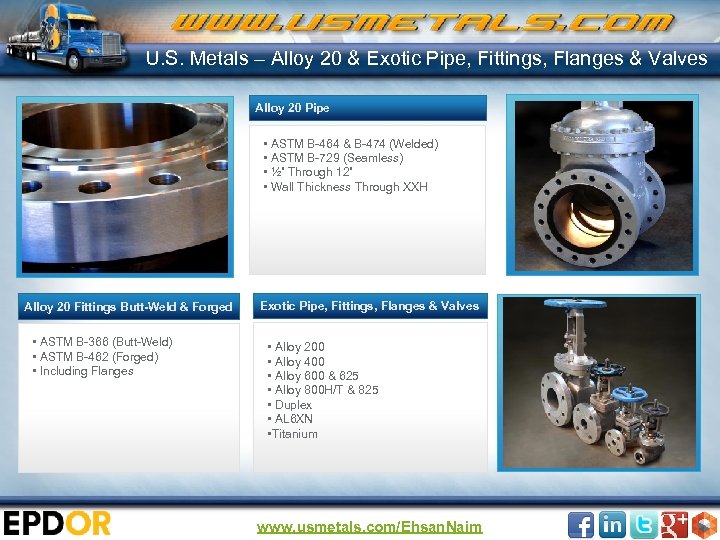 U. S. Metals – Alloy 20 & Exotic Pipe, Fittings, Flanges & Valves Alloy