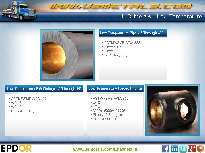 U. S. Metals – Low Temperature Pipe ½” Through 30” • ASTM/ASME A/SA 333