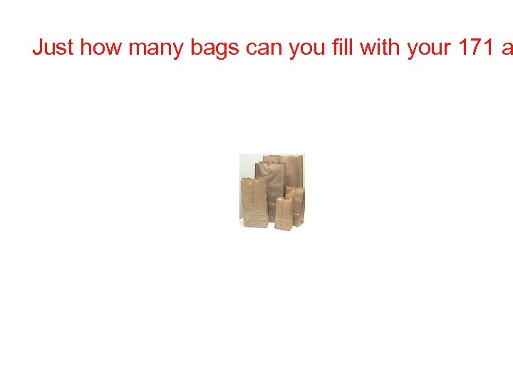 Just how many bags can you fill with your 171 a 
