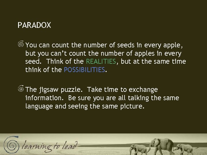 PARADOX You can count the number of seeds in every apple, but you can’t