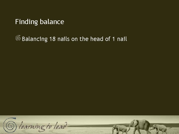 Finding balance Balancing 18 nails on the head of 1 nail 
