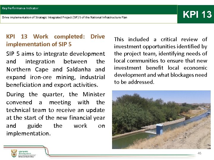 Key Performance Indicator Drive implementation of Strategic Integrated Project (SIP) 5 of the National
