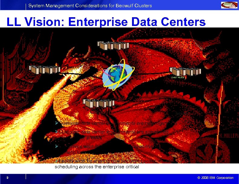 System Management Considerations for Beowulf Clusters LL Vision: Enterprise Data Centers Scheduling Domain: The
