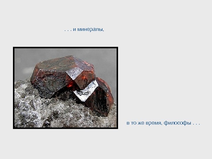 . . . и минералы, в то же время, философы. . . 