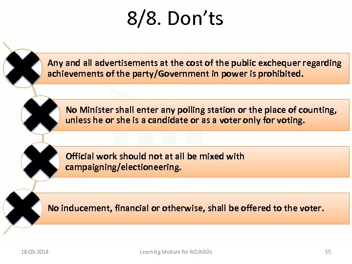 8/8. Don’ts Any and all advertisements at the cost of the public exchequer regarding