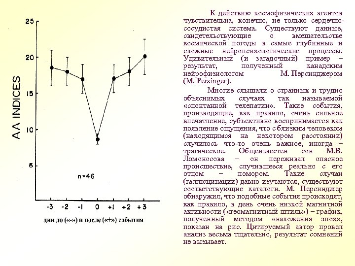  К действию космофизических агентов чувствительна, конечно, не только сердечнососудистая система. Существуют данные, свидетельствующие