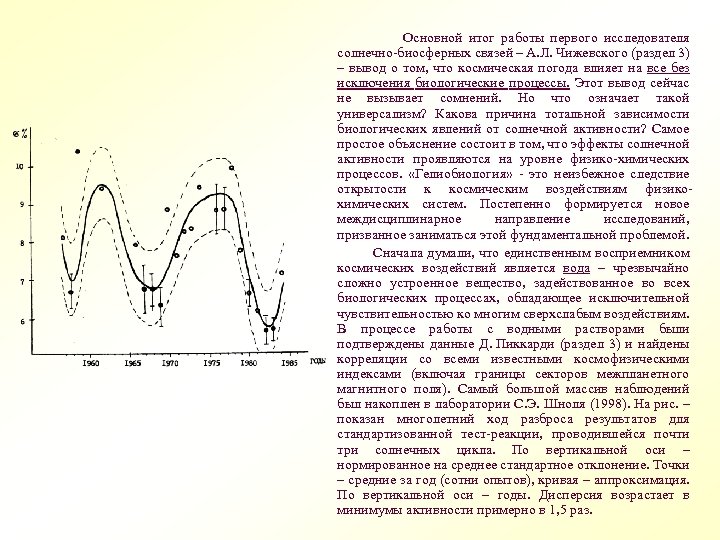  Основной итог работы первого исследователя солнечно-биосферных связей – А. Л. Чижевского (раздел 3)