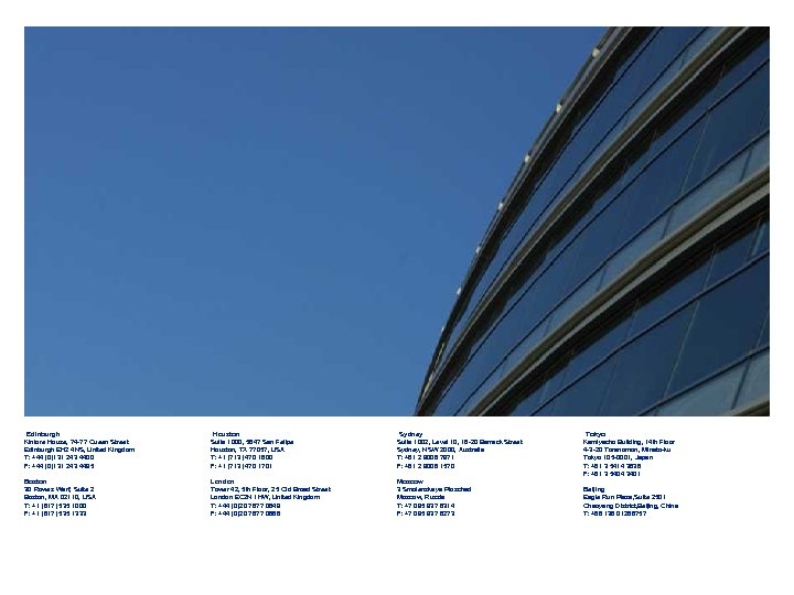 Page 25 • Edinburgh • Houston • Sydney • Tokyo Kintore House, 74 -77