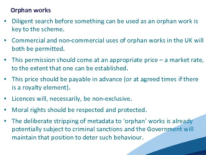 Orphan works • Diligent search before something can be used as an orphan work