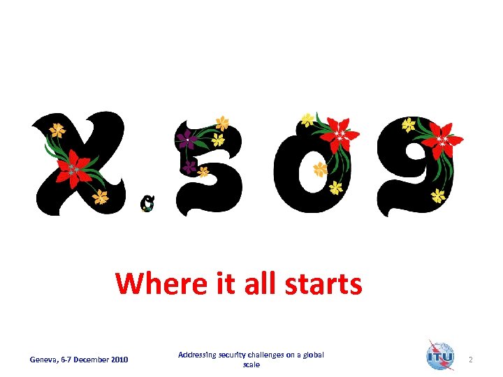 Where it all starts Geneva, 6 -7 December 2010 Addressing security challenges on a