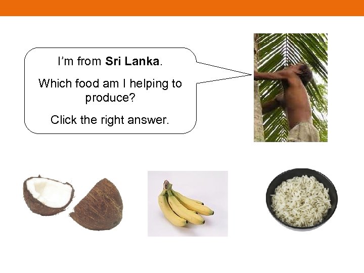 I’m from Sri Lanka. Which food am I helping to produce? Click the right