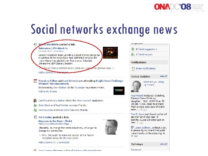 Social networks exchange news 